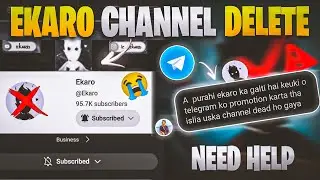 @Ekaro  montage channel delete 💔😭 | Ekaro channel terminated | Ekaro channel dead reason |