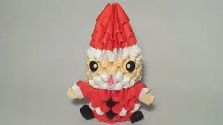 3D origami mini Santa tutorial