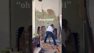 I FOUND A FIREPLACE IN MY WALL! #diy #restoration #demo #home #homerenovation