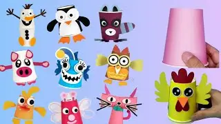 🎨 Paper Cup Craft Fun! Make Colorful Animals & Toys 🐰🦁 | Learn Colors for Kids ✨