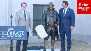 Florida Gov. Ron DeSantis Unveils Statue Of Benjamin Franklin