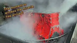 How to use a high-pressure rotating spray cleaning machine to clean an engine?