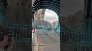 London Tower Bridge opening up slowly to let ship pass #towerbridgelondon #london #travel