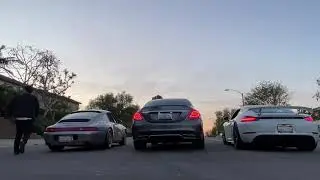 Mercedes AMG C63s, Porsche 911(993), 718 GT4 exhaust note battle 🔪