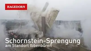 Schornstein-Sprengung am Kraftwerk in Ibbenb&uuml;ren