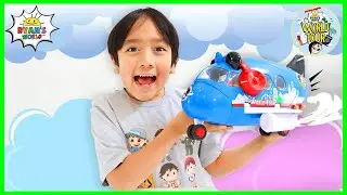 Ryan's World Combo Panda Airplane around the world!!!