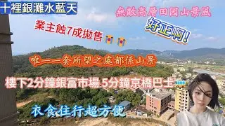 十裡銀灘水藍天 唯一一套所望之處都係山景 業主蝕7成拋售😭😭無敵高層田團山景風 樓下2分鐘銀富市場 5分鐘京橋巴士🚌 衣食住行超方便 #惠州 #home #海景房 #退休 #十里銀灘