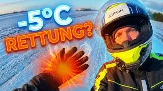 Mit dem 125er Roller bei -5 &deg;C auf vereister Stra&szlig;e unterwegs.