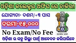 Collector office job vacancy Govt of Odisha