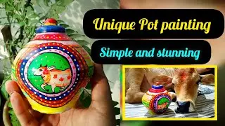 Easy Gullak Painting for Beginners | Pot Painting Idea with DIY Decoration | Acrylic Art Tutorial