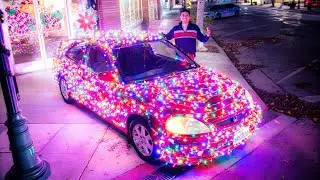 How To Wrap Your Car In Christmas Lights 🎄1996-2000 Honda Civics ☃️