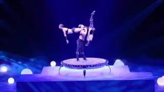 Acrobatic trio, statues act.