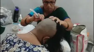 Long hair Indian Lady Donated hair in Temple with original sound 💇🏼✂️| Tirupati | Tonsure | Mottai