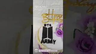 BTS theme cake 🎂#shortsviral #aesthetic #btscake #cakedesign #floraldesign @Homely_bakes