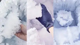Ice Asmr White Eating frozen from the freezer, soft, moist, crunchy, delicious, like heaven❄️☃️