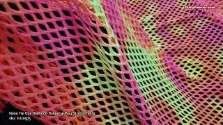 Neon Tie Dye Diamond Fishnet 4-Way Stretch Fabric