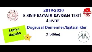 8.sınıf matematik kazanım kavrama testleri-4-(MEB)doğrusal denklemler/eşitsizlikler(1.bölüm)