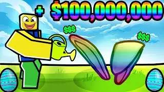 making OP EASTER GARDEN in Roblox grow a garden..