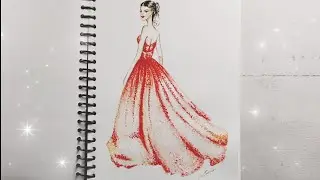 Water cooler of a girl with Fashion Dress step by step / How to draw Fashion Girl / art my life