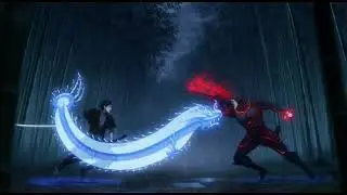 Anime Blue Dragon vs Red Demon Sword Fight!