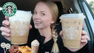 STARBUCKS HOLIDAY MENU | Iced Sugar Cookie Latte and Caramel Br&ucirc;l&eacute;e latte with Cold Foam