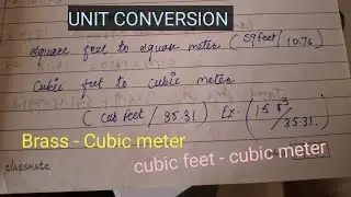 UNIT CONVERSION || Cubic feet to cubic meter || Brass to Cubic feet || Civil Engineering. 