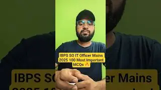 IBPS SO IT Officer Mains 2025 | 100 Most Important MCQs 🔥 #ibpsso #khansir #oliveboard #shorts