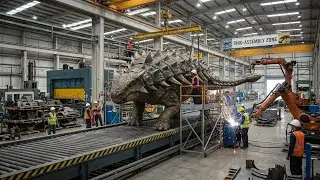 Ankylosaurus Dinosaur in Industrial Leather Factory
