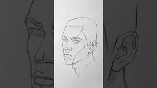 Male Face Sketch Step by Step ✏️🔥 | Easy Head Construction #shorts
