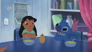 Breakfast time with Lilo and Stitch