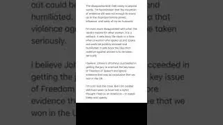 Amber Heard released statement on Twitter after losing to Johnny Depp #shorts