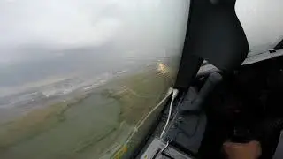 Boeing 737 wet runway landing