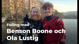 Benson Boone and Ola Lustig eFoiling in Stockholm