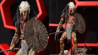 New hot toys predator feral prey action figure in display sideshow collectibles