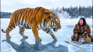 Siberian Tiger Catches 80-Year-Old ALONE Fishing at -71°C
