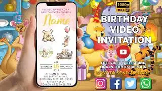 POOH - Bear Baby Shower Invitation | Classic Winnie-The-Pooh Baby Sprinkle