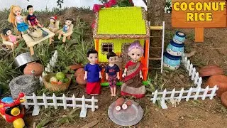 || #Mini Cooking#Coconut Rice/కొబ్బరి అన్నం# || 😋👌 ||#Story#@ Mutyala's Miniature Village Cooking ||