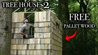 Building a Tree House with Free Pallet Wood: Cheap Off Grid Project (PART 2)