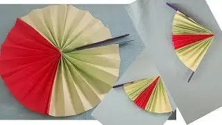 DIY PAPER  POCKET  FAN🌞 / Summer special pocket fan / paper Chinese fan || easy paper vishari