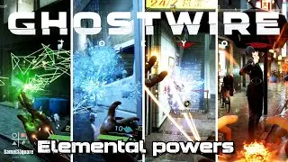 [4K] Ghostwire Tokyo: all elemental powers in action #shorts #GhostwireTokyops5