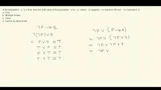 Q 1- If the proposition &not;p&rarr;q is true... | Logic | Discrete Math | Gate PYQ