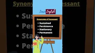 Synonyms of Incessant? | Incessant का Synonyms? #shorts #learnenglishmeaning #synonyms #youtubeshort