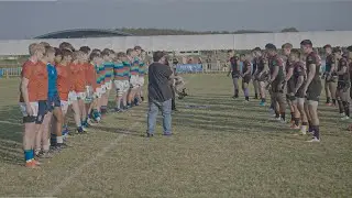 The moment Hamilton Boys' performed the haka in front of an English rugby school