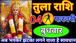 तुला राशि 04 फरवरी बुधवार// अब भयंकर झटका लगने वाला है ! सावधान // वीडियो तुरंत देखलो // Tula rashi