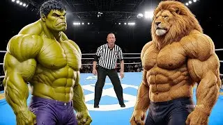 YELLOW HULK VS LION - EPIC BATTLE