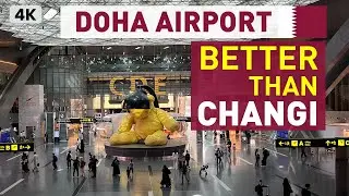 Doha Airport Walking Tour | جولة مشي في مطار الدوحة، قطر | أجمل مطار في العالم