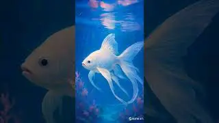 Elegant White Fish in a Fantasy Underwater World #fish #cutefish #magical #fantasy #ai #aiart