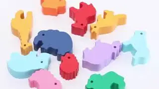 Montessori Wooden Animal Balance Blocks