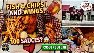 Eating Fish & Chips in -35&deg;C Canada! ❄️ Is it worth $50? | The Moose North Bay Review