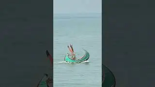 Traditional fishing boat on open sea
